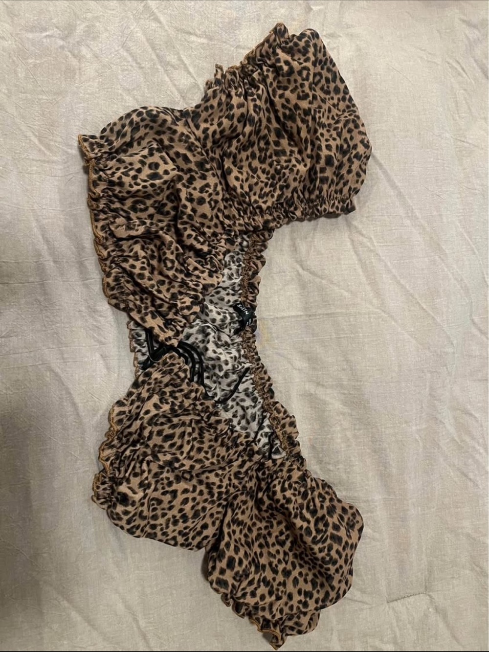 SHEIN Leopard Print Ruched Hair Scrunchie - Brown & Black
